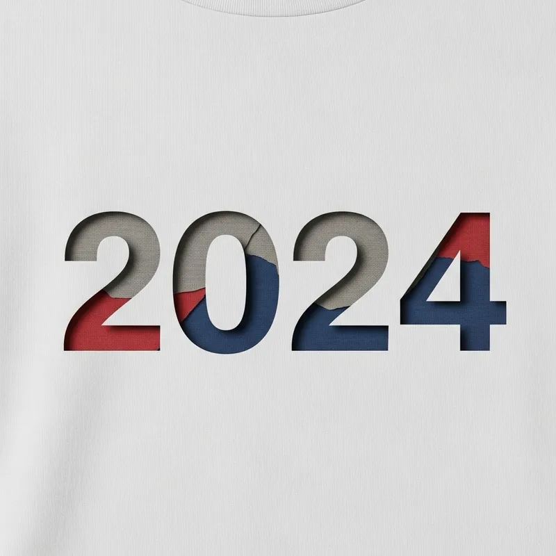2024 Year Fabric-Cut T-Shirt Design - Creative and Unique