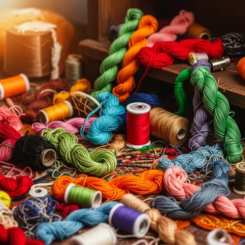 Vibrant Multicolored Threads - Bohemian Artistry
