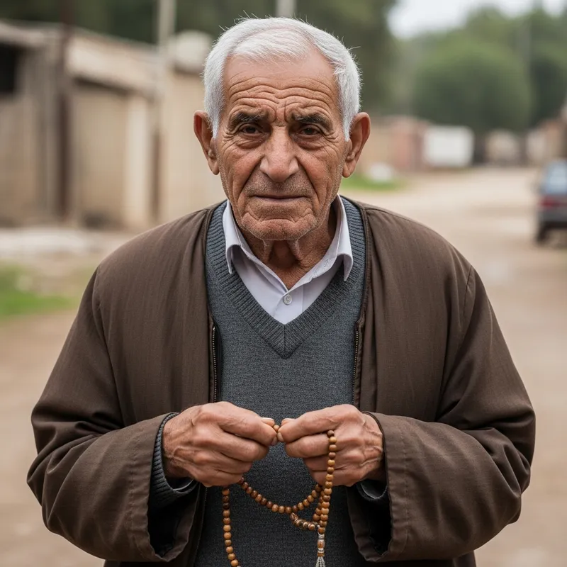 Portrait of Wise and Thoughtful Elderly Middle-Eastern Man