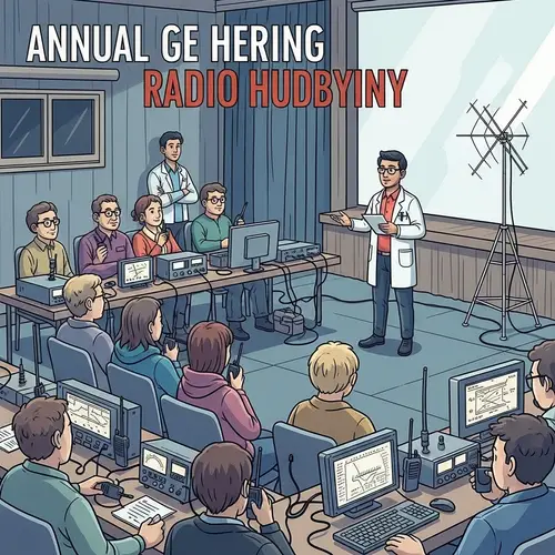 Annual Meeting of Radio Hobbyists in Cozy Hall | Radio Enthusiasts Gathering