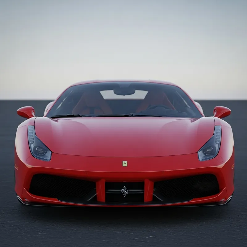 Cinematic Front View Ferrari - Photorealistic Studio Photo
