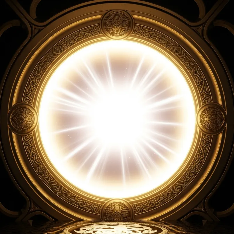 Fantasy Portal: Mystical Round Light Frame and Gateway