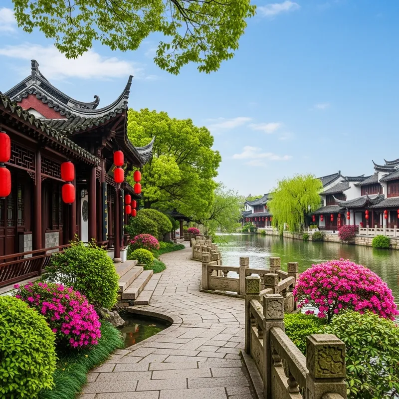 Chinese Architecture at Nantong's Haohe Scenic Area Chinese Architecture at Nantong's Haohe Scenic Area