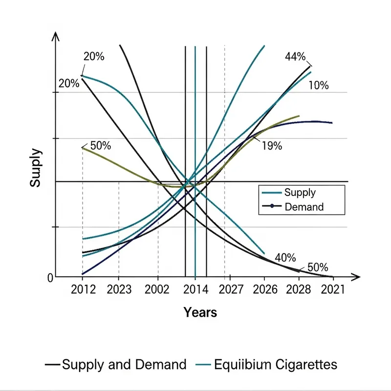 Cigarette Supply & Demand Graph Trends Over Years