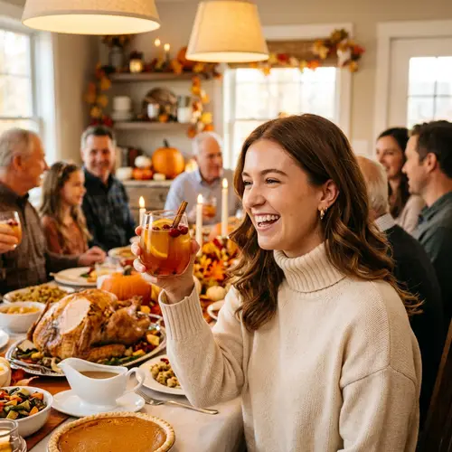 Thanksgiving Celebration with Cocktails and Turkey