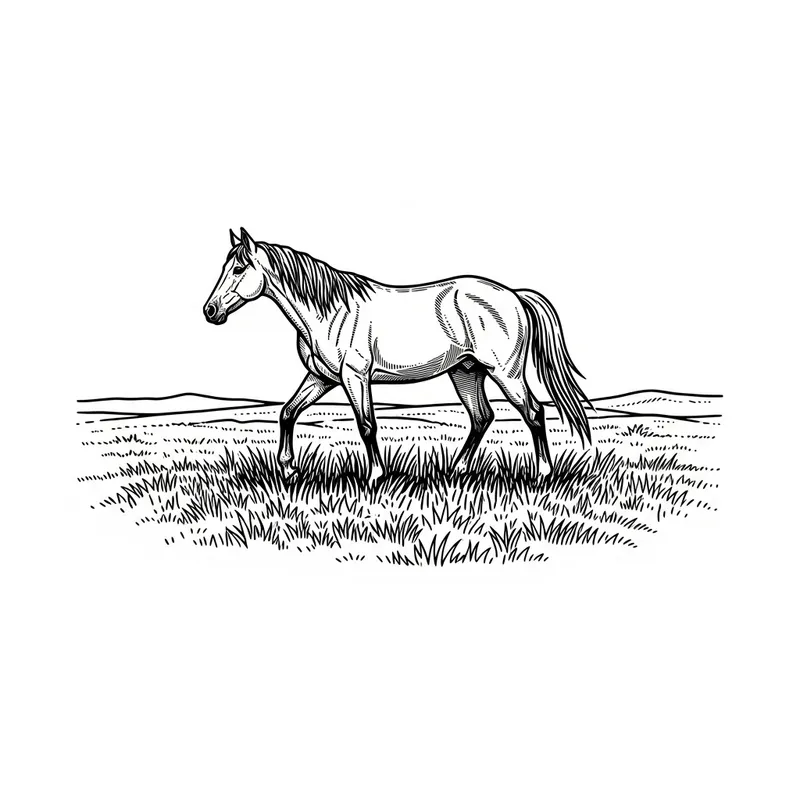 Elegant Black and White Horse T-Shirt Design