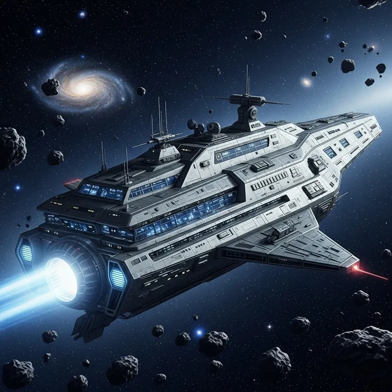 Futuristic Spaceship in Deep Space | Nave Espacial