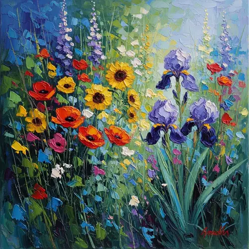 Vibrant Impressionist Floral Art - Fleurs Impressioniste