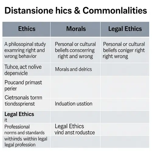 Ethics vs Morals vs Legal Ethics: Key Differences and Similarities
