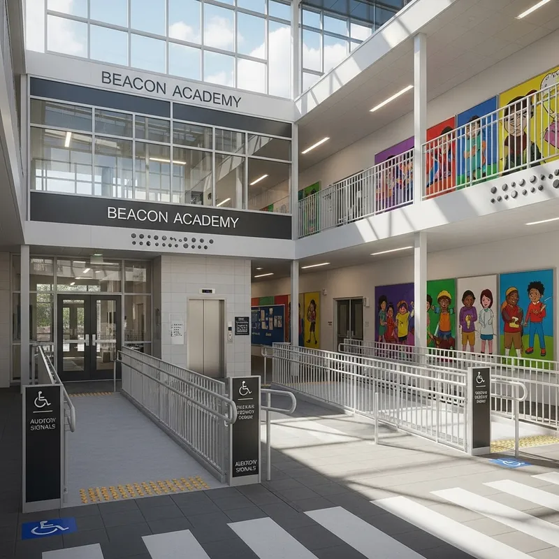 Inclusive Two-Story School: Elevators & Disability Accessibility Inclusive Two-Story School: Elevators & Disability Accessibility