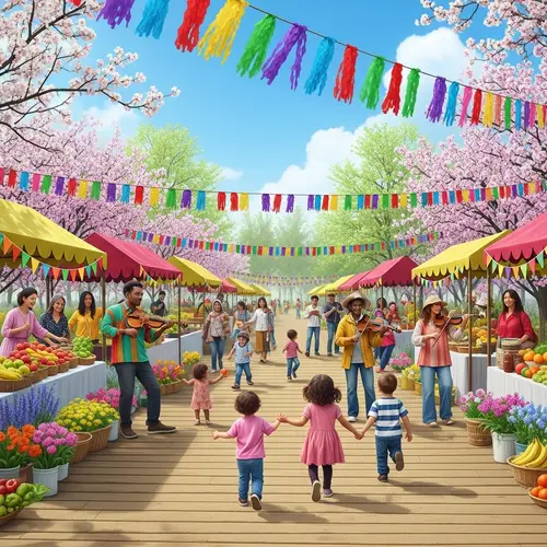 Spring Festival Celebration | Multicultural Event with Fresh Fruits & Music