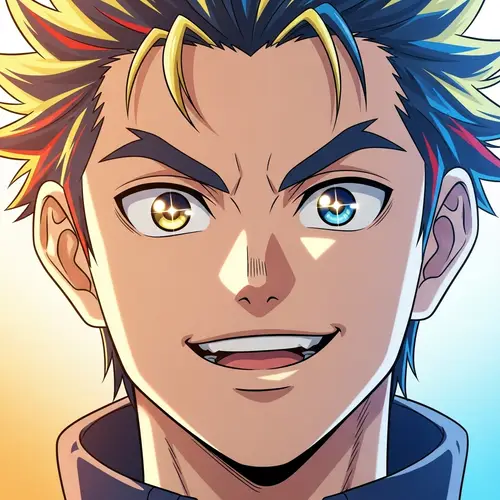 Charming Anime Male with Spiky Hair | Vibrant and Trending Art