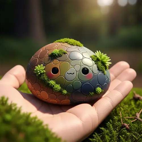 Charming and Endearing Rock with Colorful Patterns - Nature's Beauty