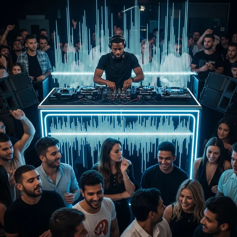 Energetic DJ Beat Vibration: Mixed Audience Excitement