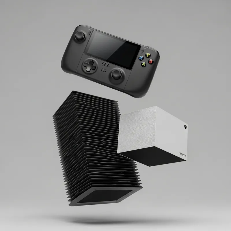 Next-Gen Handheld Gaming Devices and Consoles Levitating