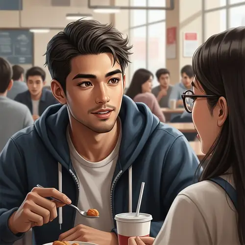 Capturing a Blossoming Connection: Art Scene in University Cafeteria