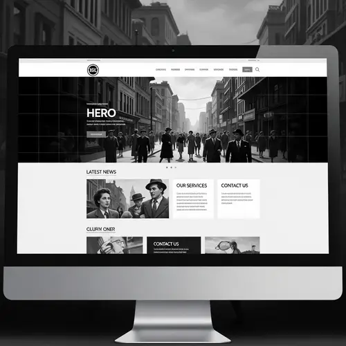 Vintage Black-and-White Digital Painting for Site Redesign