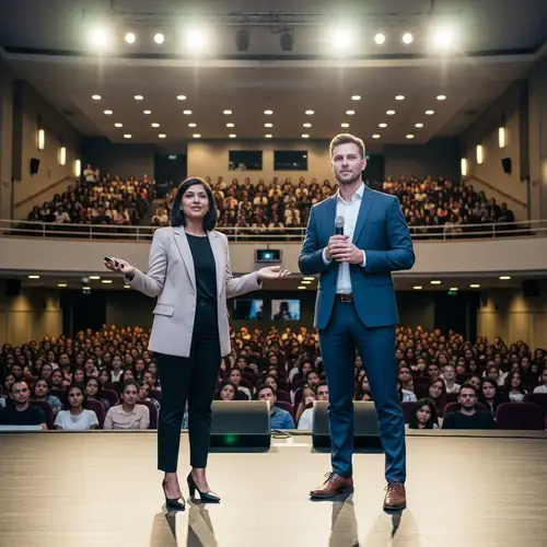 Public Speaking Mastery by South Asian Woman & Caucasian Man