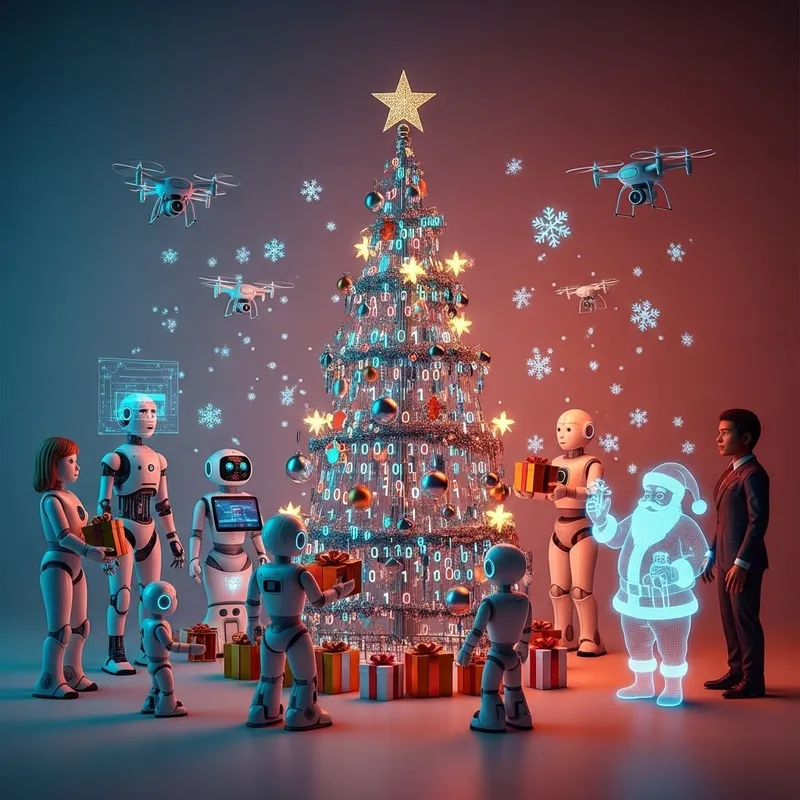 Artificial Intelligence Christmas Scene