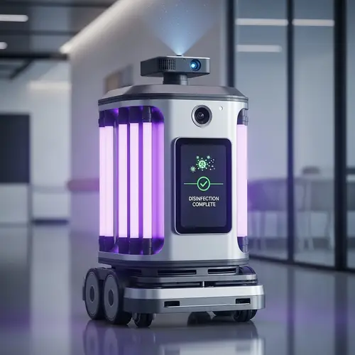Disinfection Robot with UV Tubes | Futuristic Cleaning Innovation