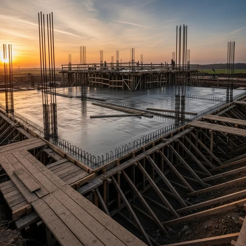 Sunset Concrete Construction Site | Expert Contractors