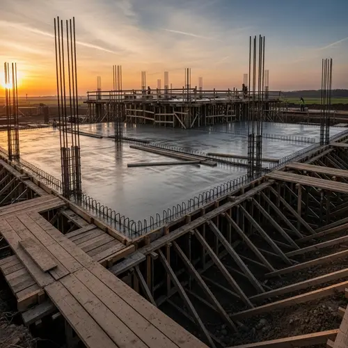 Sunset Concrete Construction Site | Expert Contractors