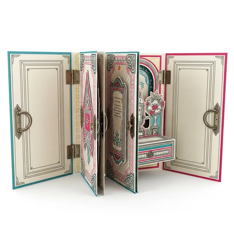 Intricate Greeting Card with Interactive Pages Intricate Greeting Card with Interactive Pages