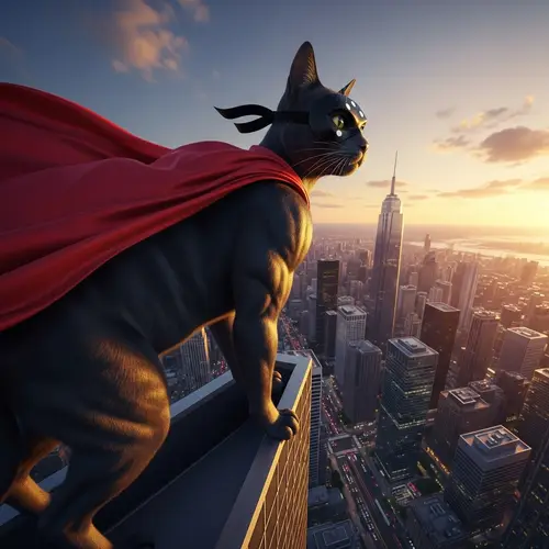 Powerful Superhero Cat with Determination | Marvelous Feline