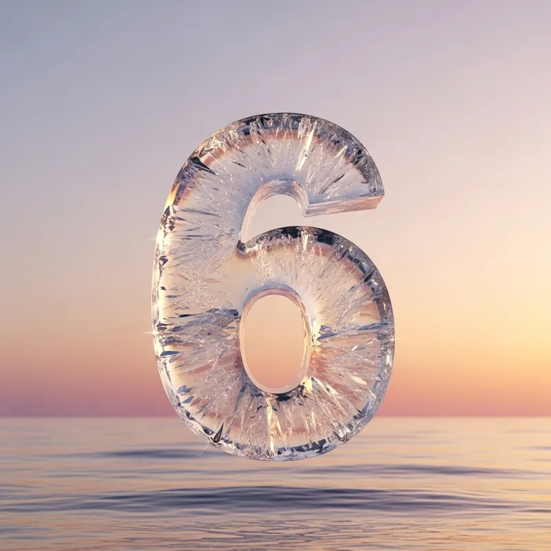 Unique Number Six Art | Serene Background Concept