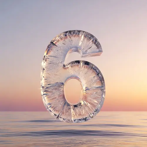 Unique Number Six Art in Serene Setting