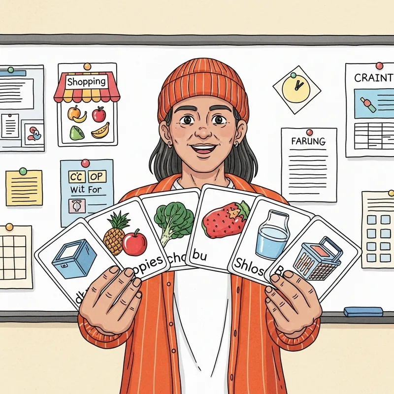 Interactive Shopping Lesson Flashcards for Learning