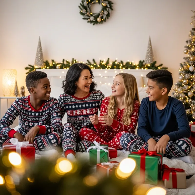 Family Christmas Celebration in the Cozy Mother's Room