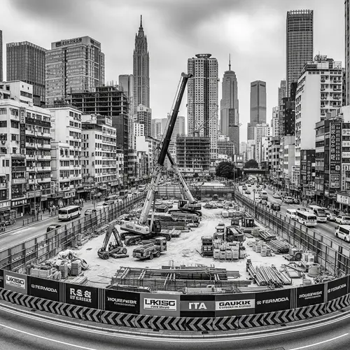 Dynamic Urban Construction Site Photography | Classic Street Aesthetics