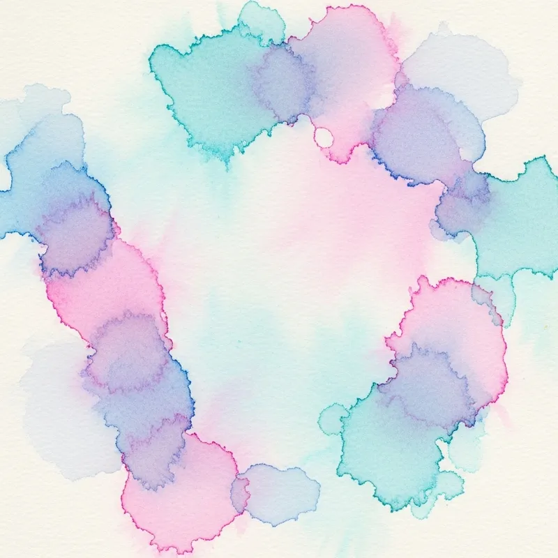 Pastel Watercolor Splotches in Blue, Pink & Purple