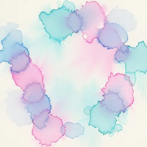 Pastel Watercolor Splotches in Blue, Pink & Purple