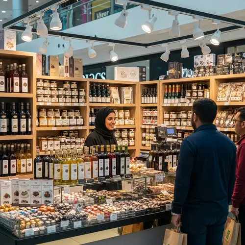 Gourmet Delights at Busy Mall Kiosk | Artisan Jams, Oils, Chocolates