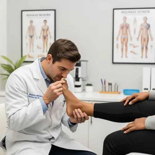 Professional Podiatrist Examining Black Female Patient's Foot