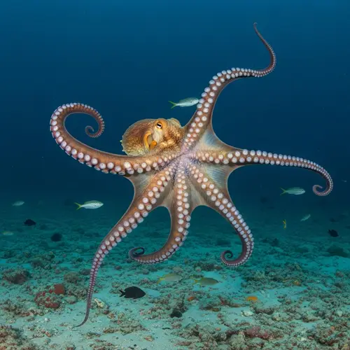 Vibrant Octopus in Deep Ocean | Majestic Beauty and Power