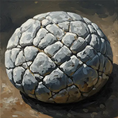 Rugged Grey Stone - Realistic Oil Painting