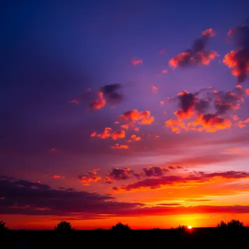 Vibrant Summer Sunset Sky with Fiery Colors