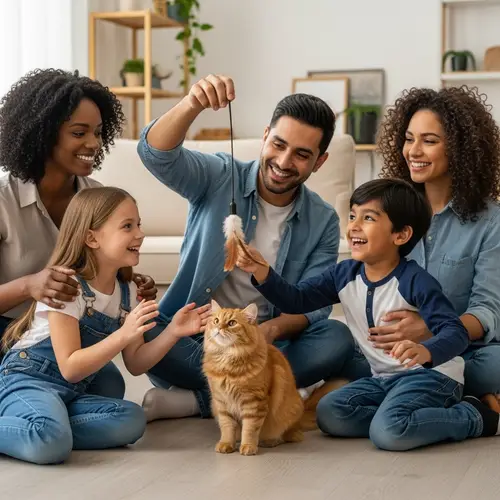 Captivating Story of a Diverse Family with Beloved Pet Cat