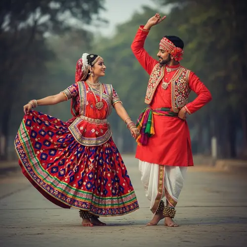 Energetic South Asian Traditional Folk Dance Performance