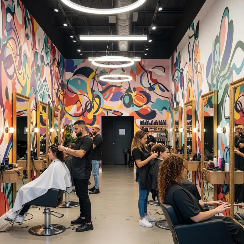 Modern Abstract Beauty Salon - A Vibrant Experience