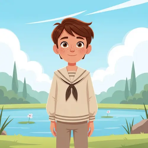Charming 12-Year-Old Boy in Disney Pixar Style