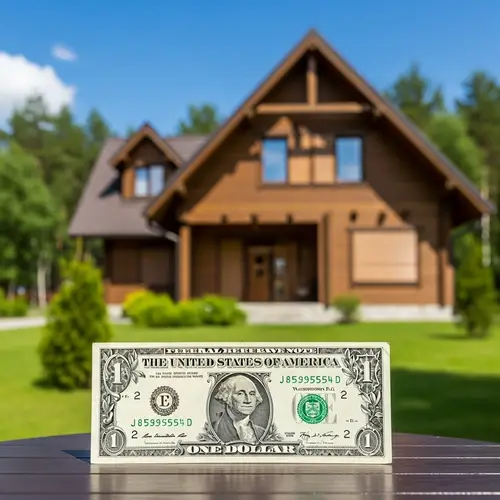 Rustic Two-Storey House with Dollar Bill