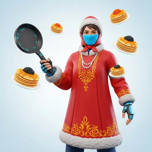 Futuristic Cyber Maslenitsa Celebration - Interactive Visuals