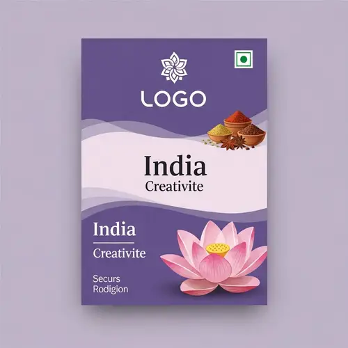 Minimalist Food Label Inspired by Vibrant Colors of India