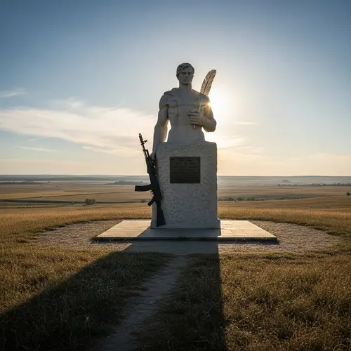 Surreal Memorial of Unknown Poet in Ukrainian Steppe