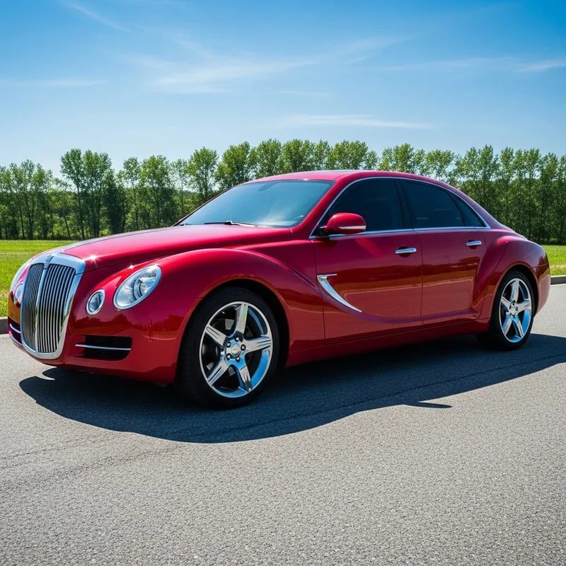 Sleek Cherry Red Car on Smooth Road | Dynamic Design