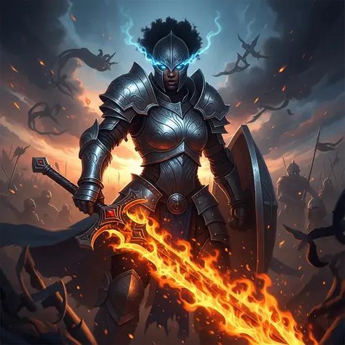 Intrepid Black Female Warrior in Silver Armor | High Fantasy Scene
